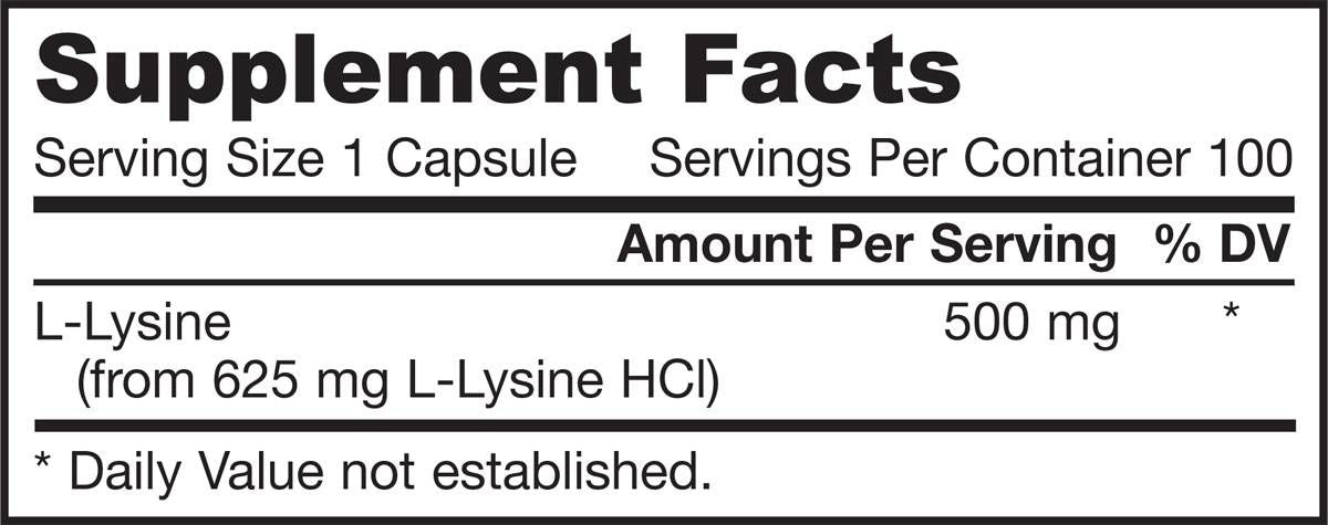 L -lisine 500 mg - 100 kapsula