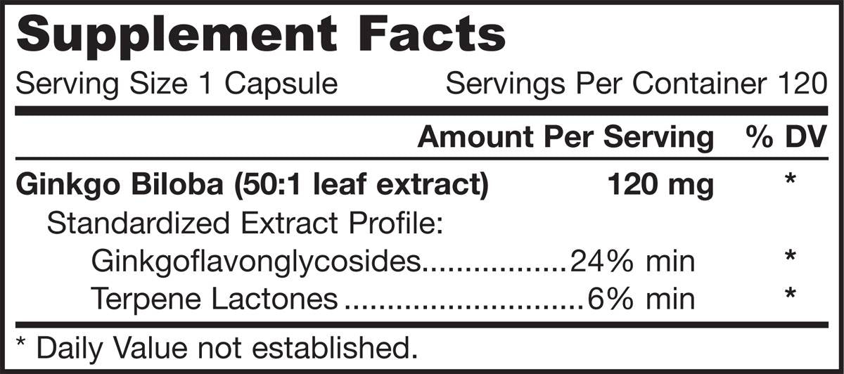 Ginkgo biloba 120 mg 120 kapsula