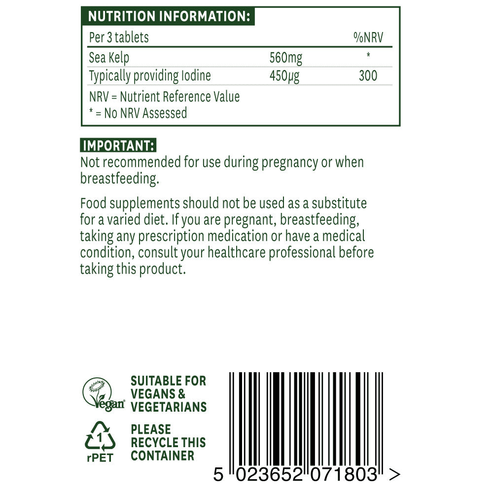 Morska alga (Jod - 150 mcg) 180 tableta Natures Aid