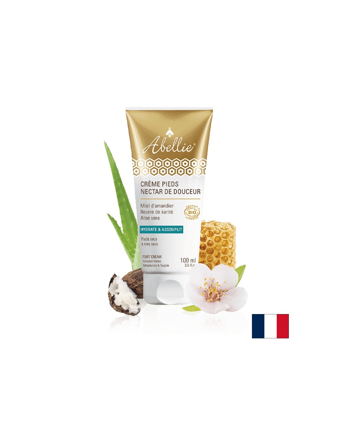 Hidratantna krema za stopala i peta s medom od badema, shea maslacem, aloe verom, 100 ml