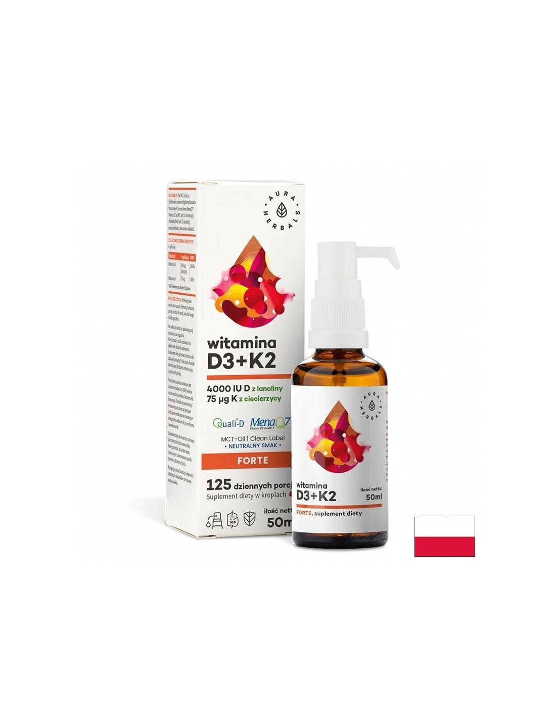 Kosti i zglobovi - vitamin D3 1000 IU + K2 18,75 µg Forte, 50 ml oralnog spreja