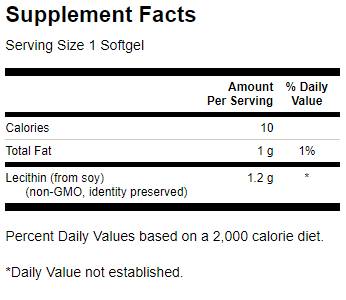 Lecitin non-gmo 1200 mg 180 gel kapsule