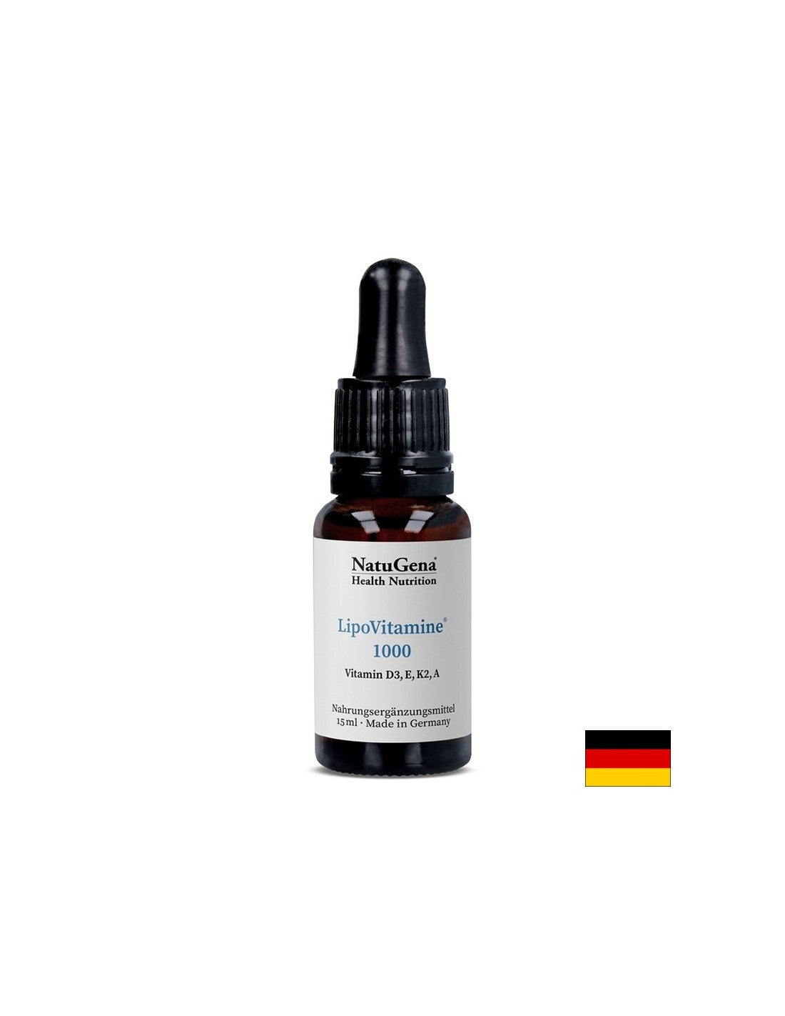 Liposomalni vitamini A, D3, E, K2 - visoka apsorpcija - Lipovitamine® 1000, 15 ml kapi, ~ 525 doze