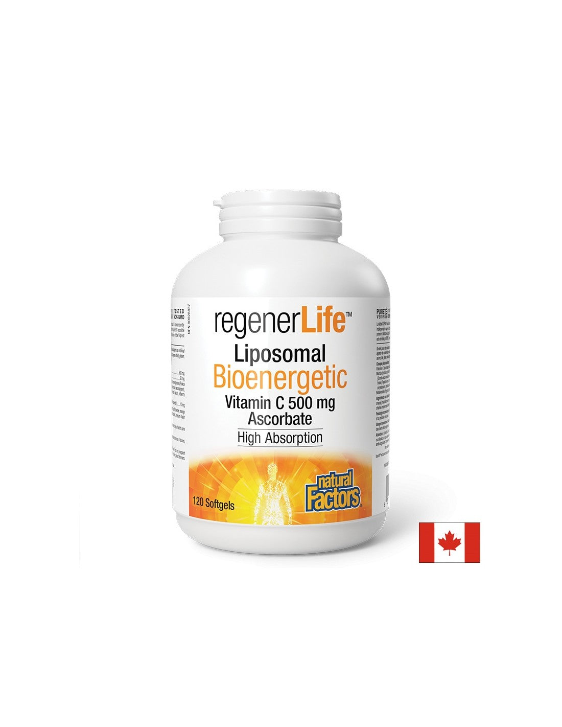 Regener Life ™ liposomalni vitamin C 500 mg - 120 gel kapsula