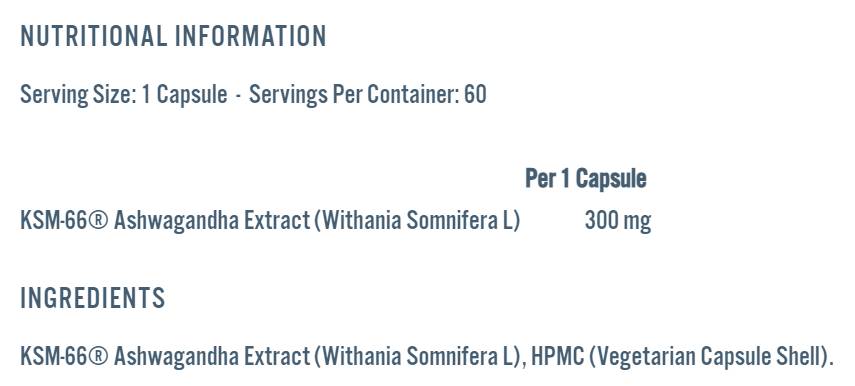 Ashwagandha KSM -66 300 mg - 60 kapsula