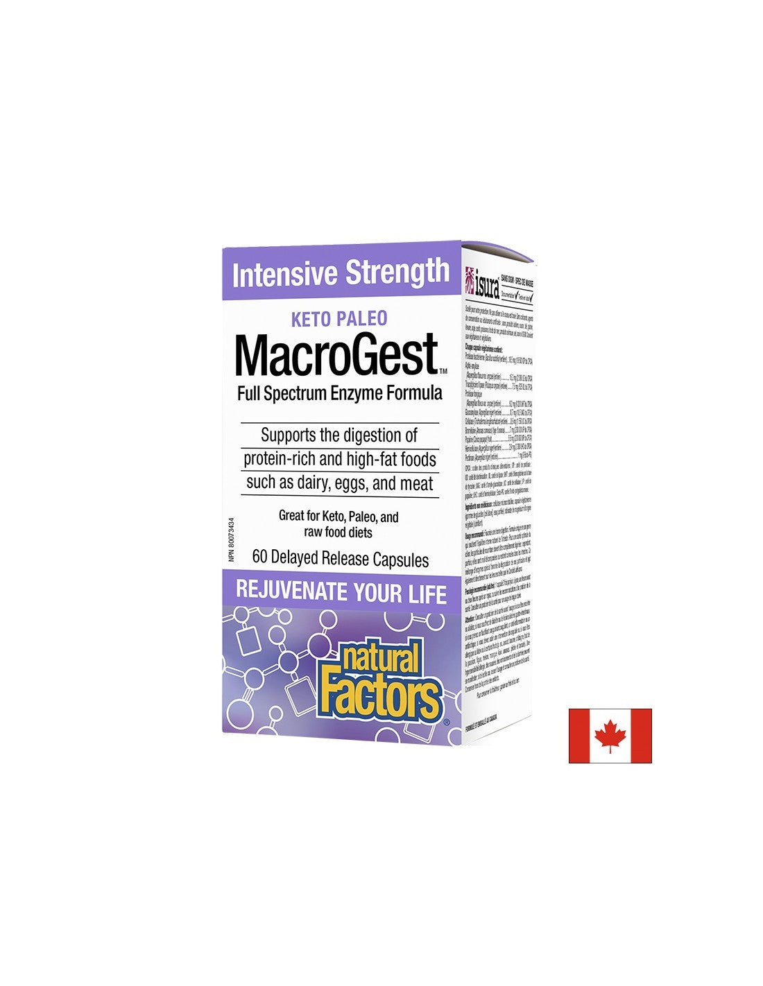 MacroGest™ Keto Paleo - Probavni enzimi x 60 <tc>Natural Factors</tc> E<tc>XTEND</tc>ed Oslobađanje kapsula