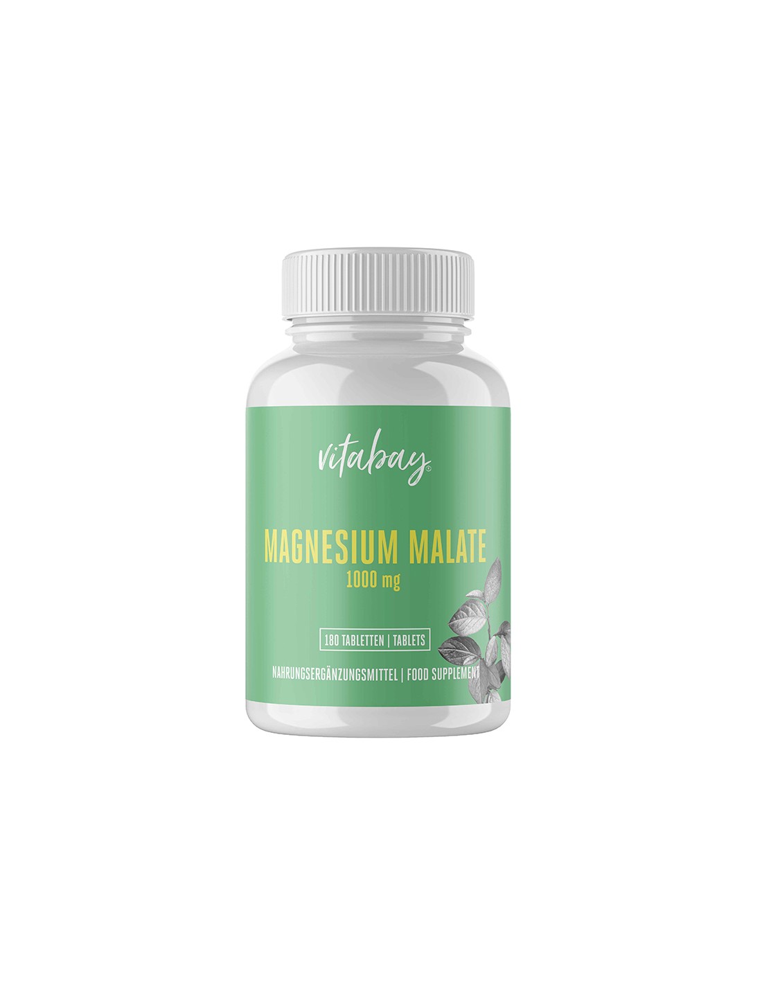 Magnesium (malate) - nervous and muscular system, 180 tablets Vitabay - Nutra Best Europe