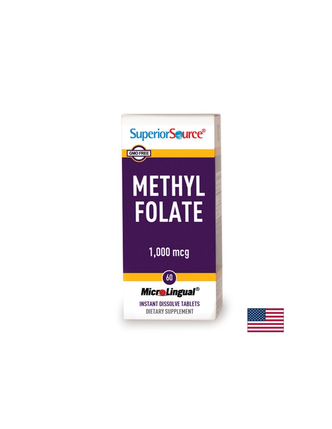 Metilfolat (metilirana folna kiselina), 1000 mg x 60 sublingvalnih tableta <tc>Superior Source</tc>