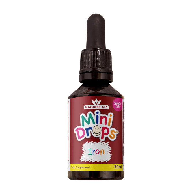 Željezo + vitamin C + vitamin B12 + folna kiselina kapi za djecu (Mini Drops Iron) 50 ml NaturesAid