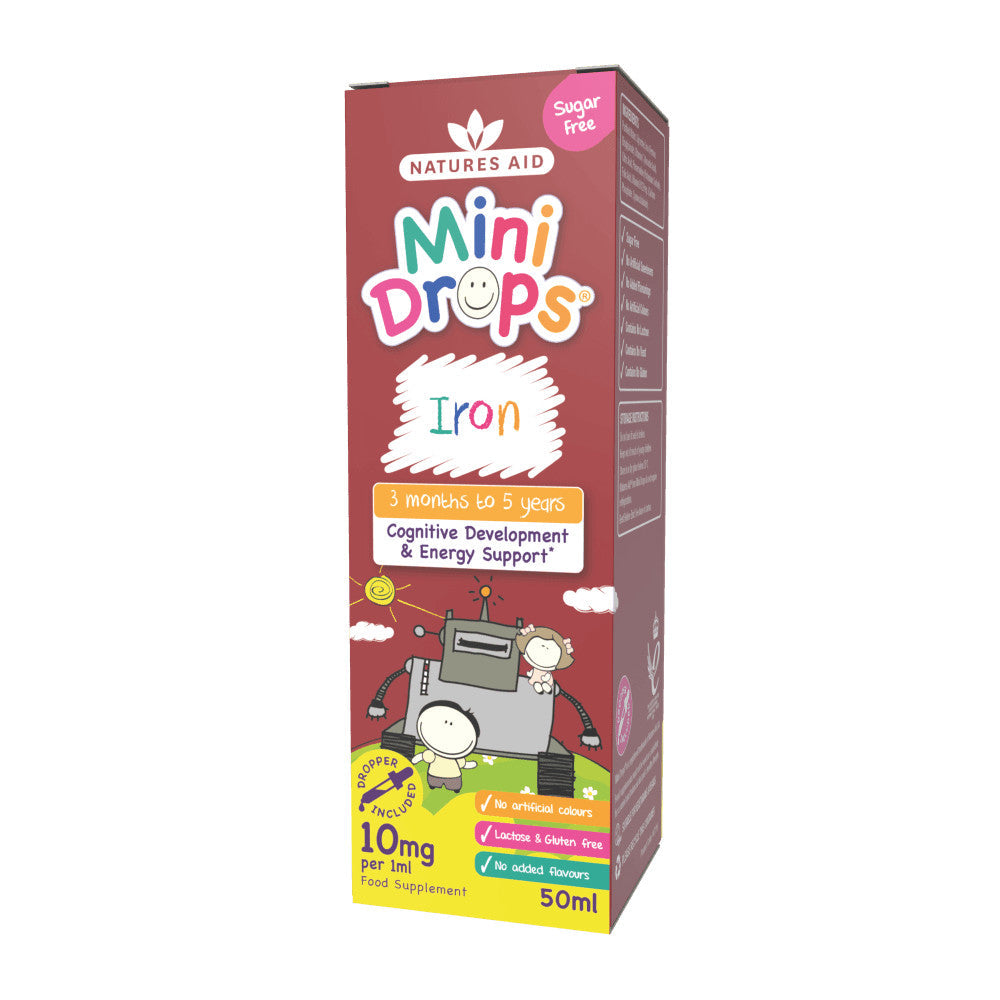 Željezo + vitamin C + vitamin B12 + folna kiselina kapi za djecu (Mini Drops Iron) 50 ml NaturesAid