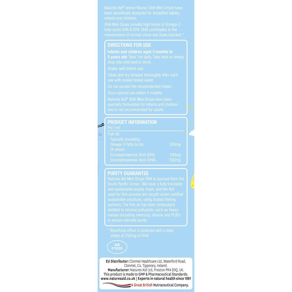 Omega 3 kapi za djecu (Kids Omega-3 Mini Drops) 50ml NaturesAid