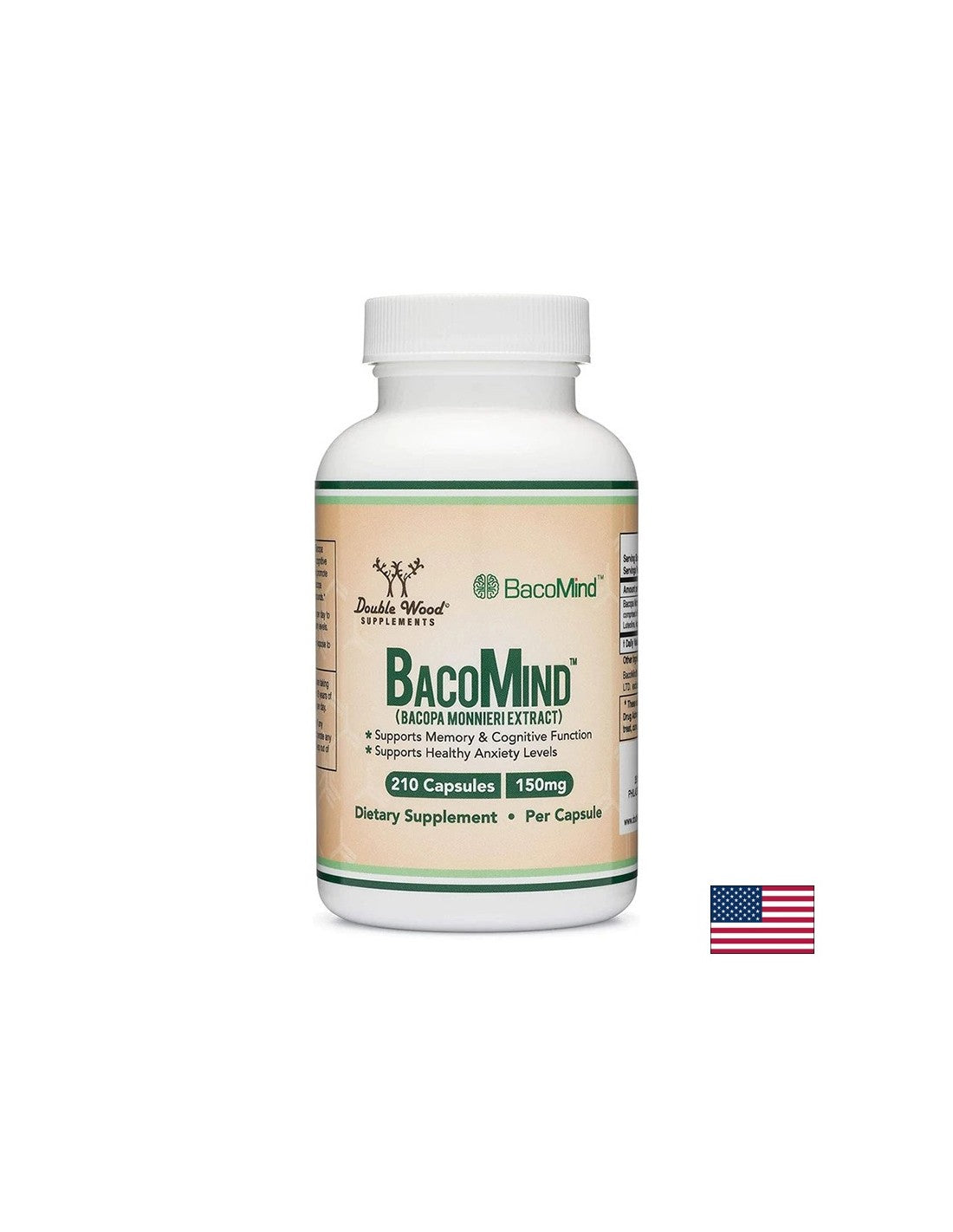 Funkcija mozga - Bacopa Monieri BacoMind™, 210 kapsula <tc>Double Wood</tc>