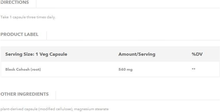 Crni kohoš korijen 540mg - 100 kapsula