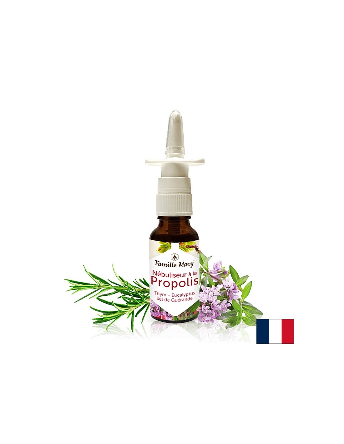 Nébuliseur propolis - Nazalni sprej s propolisom, timijan, ružmarin i eukaliptus, 20 ml Famille Mary