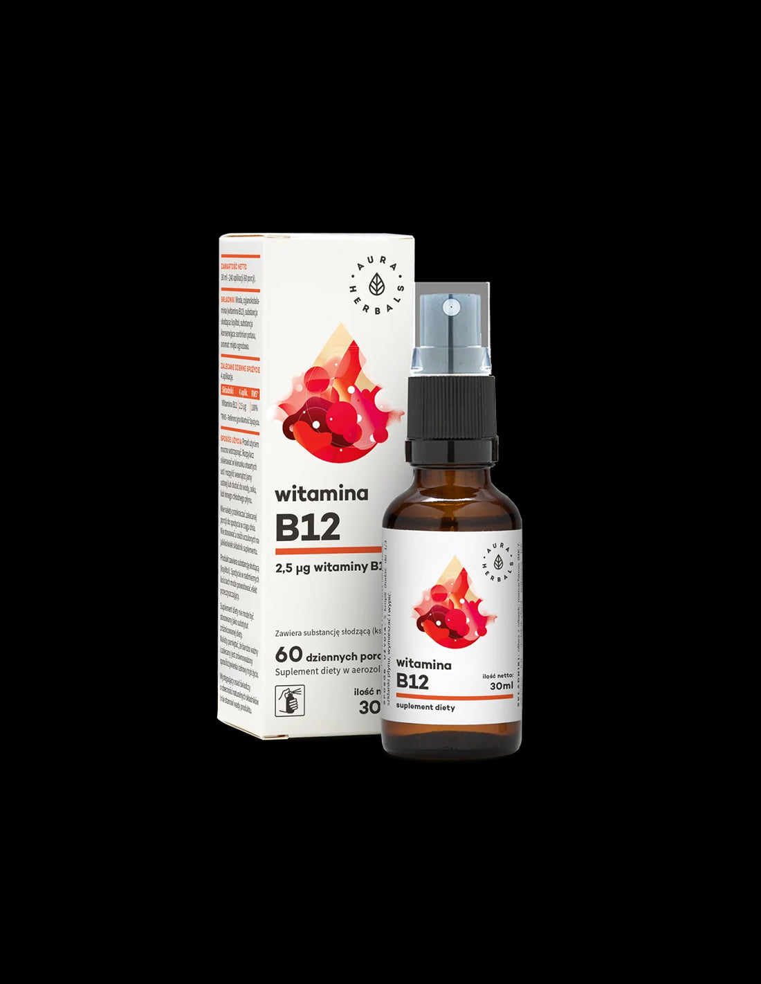Nervous system - Vitamin B12 (cyanocobalamin), oral spray 30 ml Aura Herbals - Nutra Best Europe