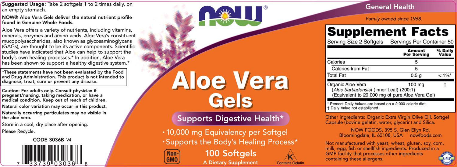 Aloe vera geli - 100 gel kapsula
