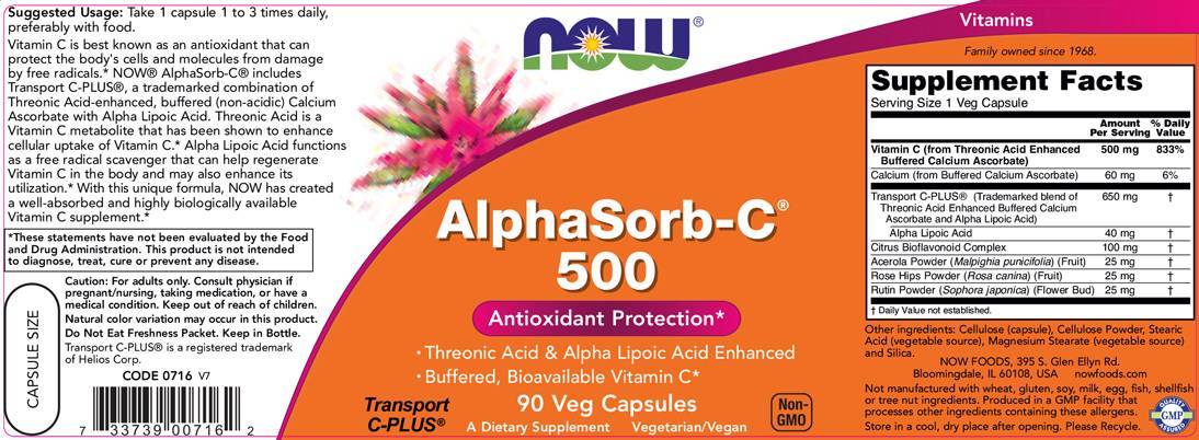 Alphasorb -C 500 mg - 180 kapsula