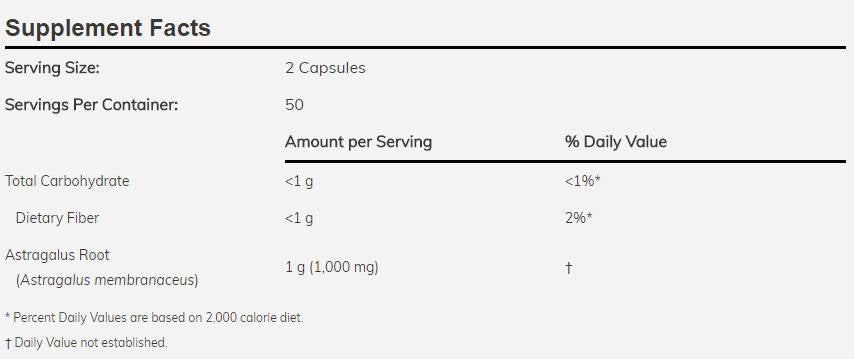 Astragalus 500 mg - 100 kapsula