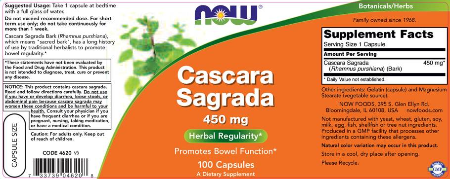 Cascara Sagrada 450 mg - 100 kapsula