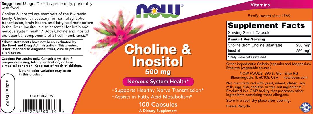 Choline & inozitol 500 mg - 100 kapsula