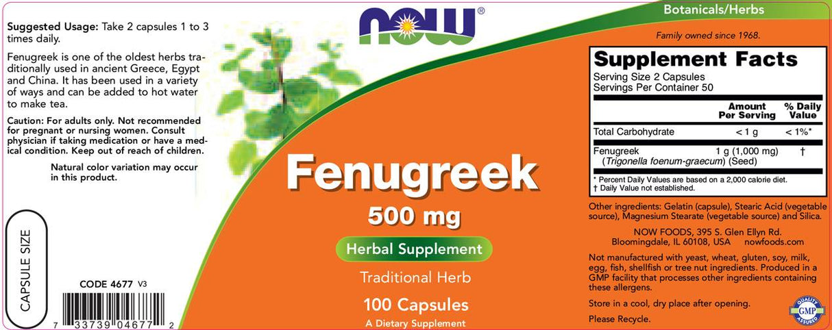 Fenugreek 500 mg - 100 kapsula