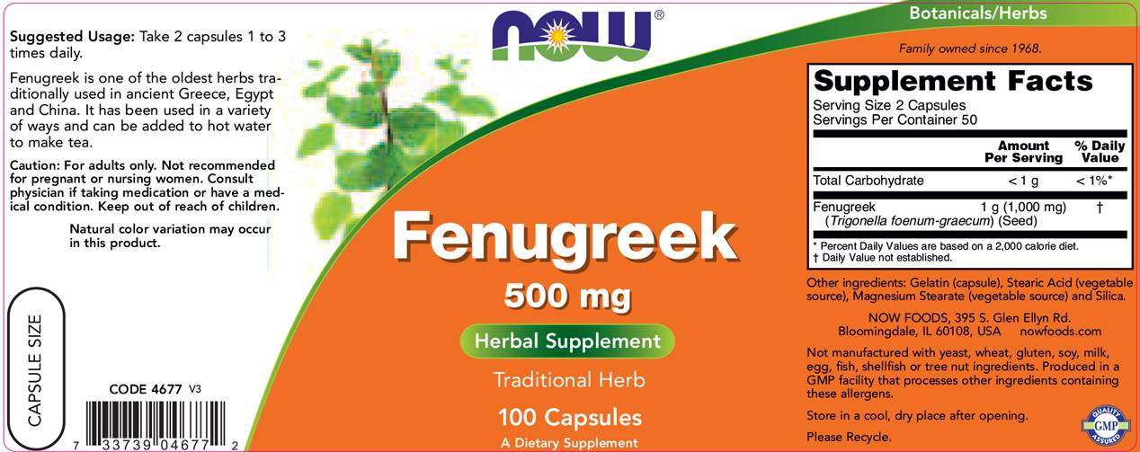 Fenugreek 500 mg - 100 kapsula