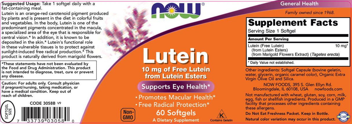 Lutein 10 mg estera - 60 softgels