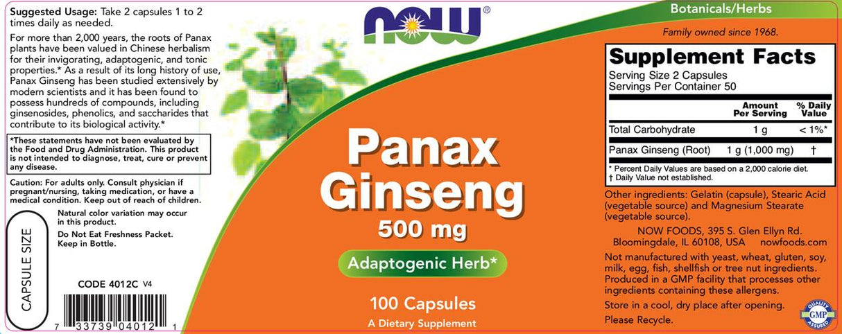 Panax Ginseng 500 mg - 100 kapsula