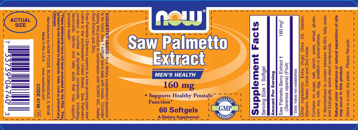 Saw palmetto ekstrakt 160 mg - 60 gel kapsula