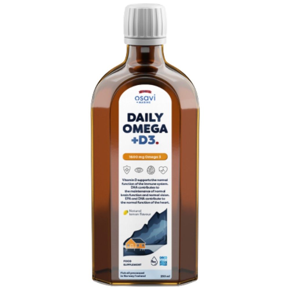 Dnevna omega + d3 tekućina | Prirodni aromatizirani limun - 250 ml
