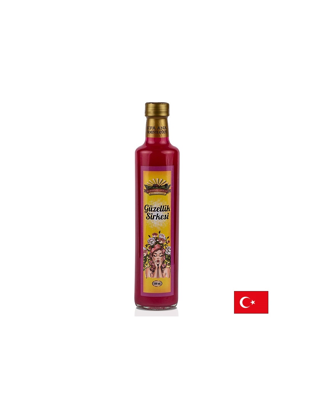 Prirodni ocat "Ljepota" - od divlje ruže, hibiskusa, lavande, planinske jabuke, cimeta, 500 ml