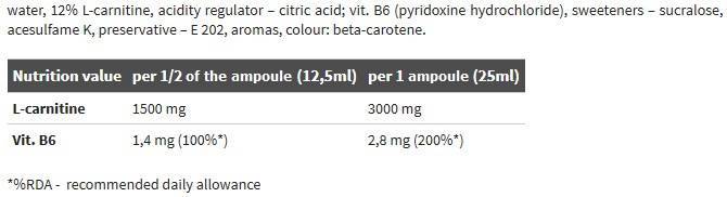 L -karnitin 3000 Ekstremni hitac - 25 ml
