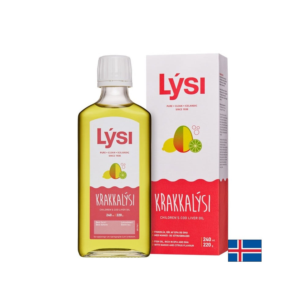 Omega-3 za djecu i odrasle 2390 mg (islandsko ulje jetre bakalara), 240 ml, s okusom manga i citrusa