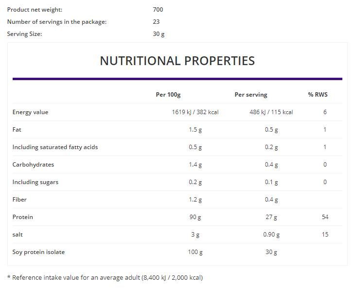 Sojin protein izolat/vege - 700 grama