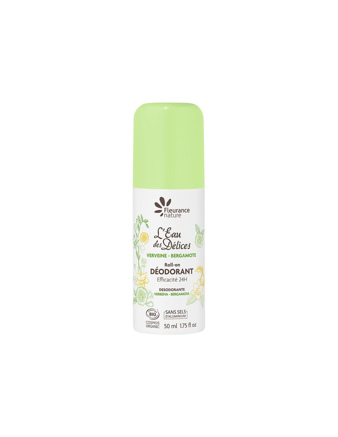 Roll-on deodorant with Verbena & Bergamot Water, 50 ml Fleurance Nature - Nutra Best Europe