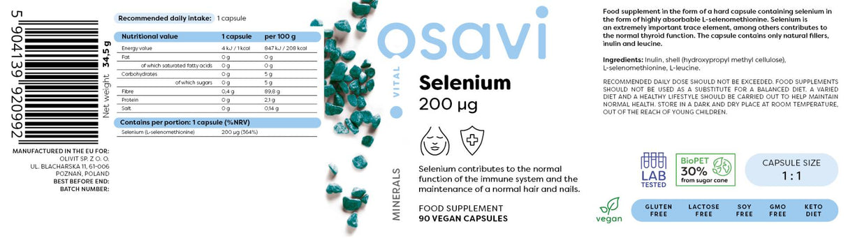 Selen 200 mcg - 90 kapsula