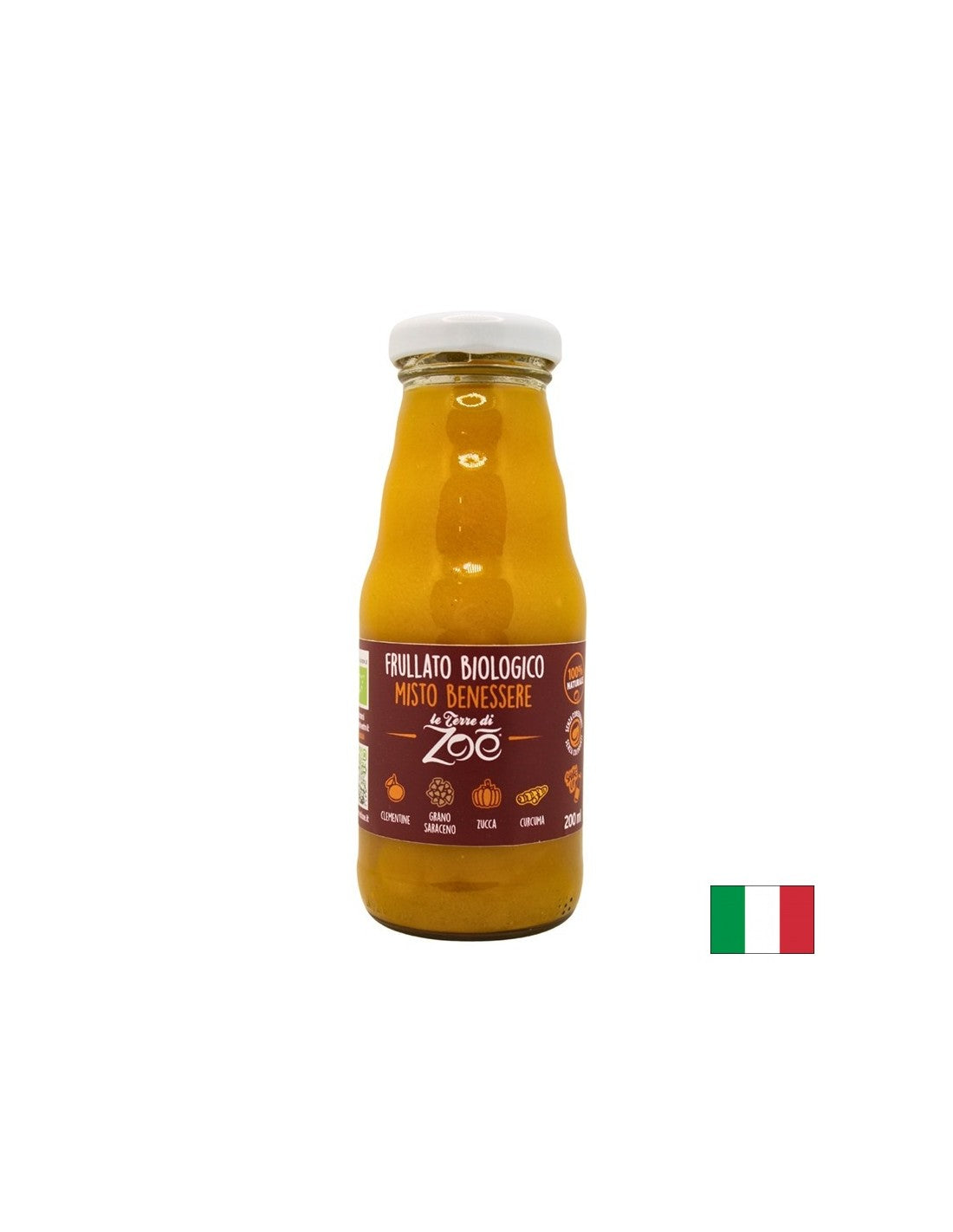 Organic smoothie of tangerine, pumpkin, buckwheat, turmeric, 200 ml - Nutra Best Europe