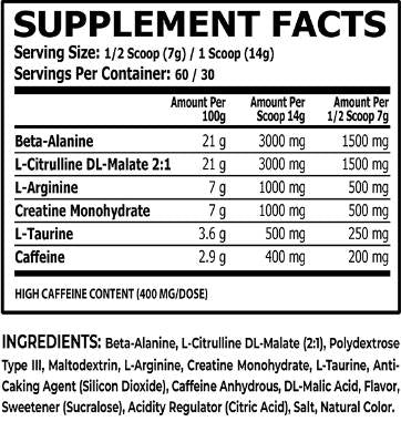 RDX Pre-Workout - 420 grams - Nutra Best Europe