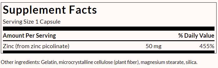 Dodatna čvrstoća cink picolinate 50 mg - 60 kapsula