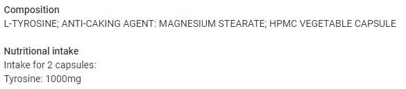 L -tirozin 1000 mg - 60 kapsula