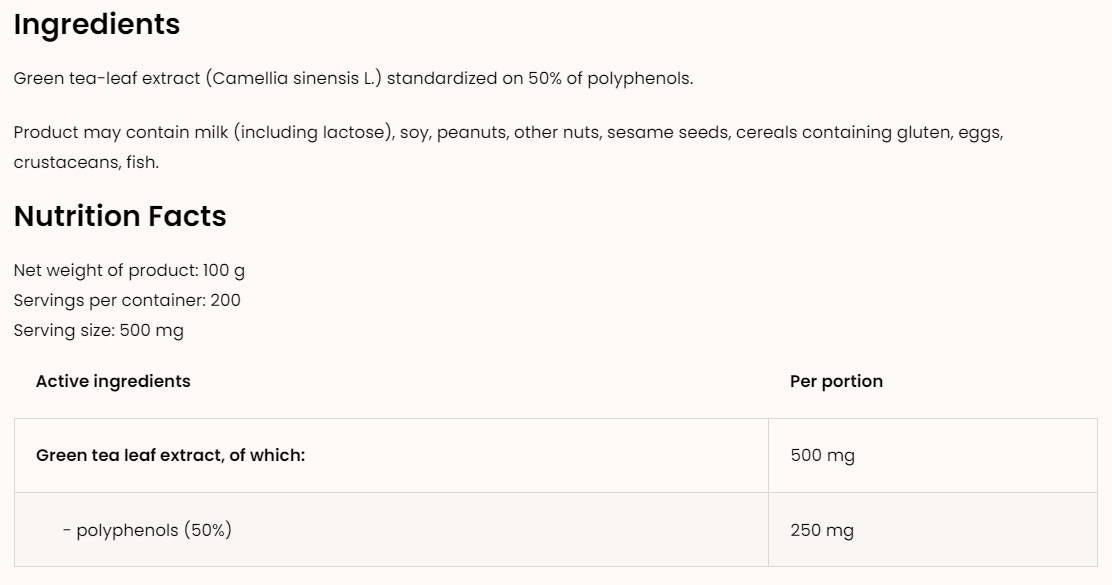 Ekstrakt zelenog čaja / prah 100 grama