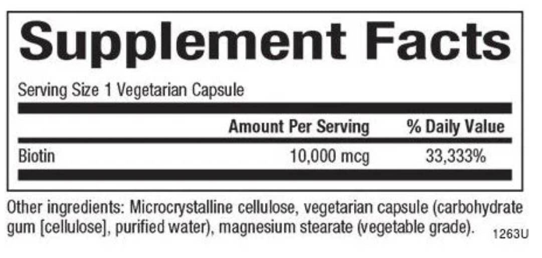 Biotin 10000 mcg - 60 kapsula