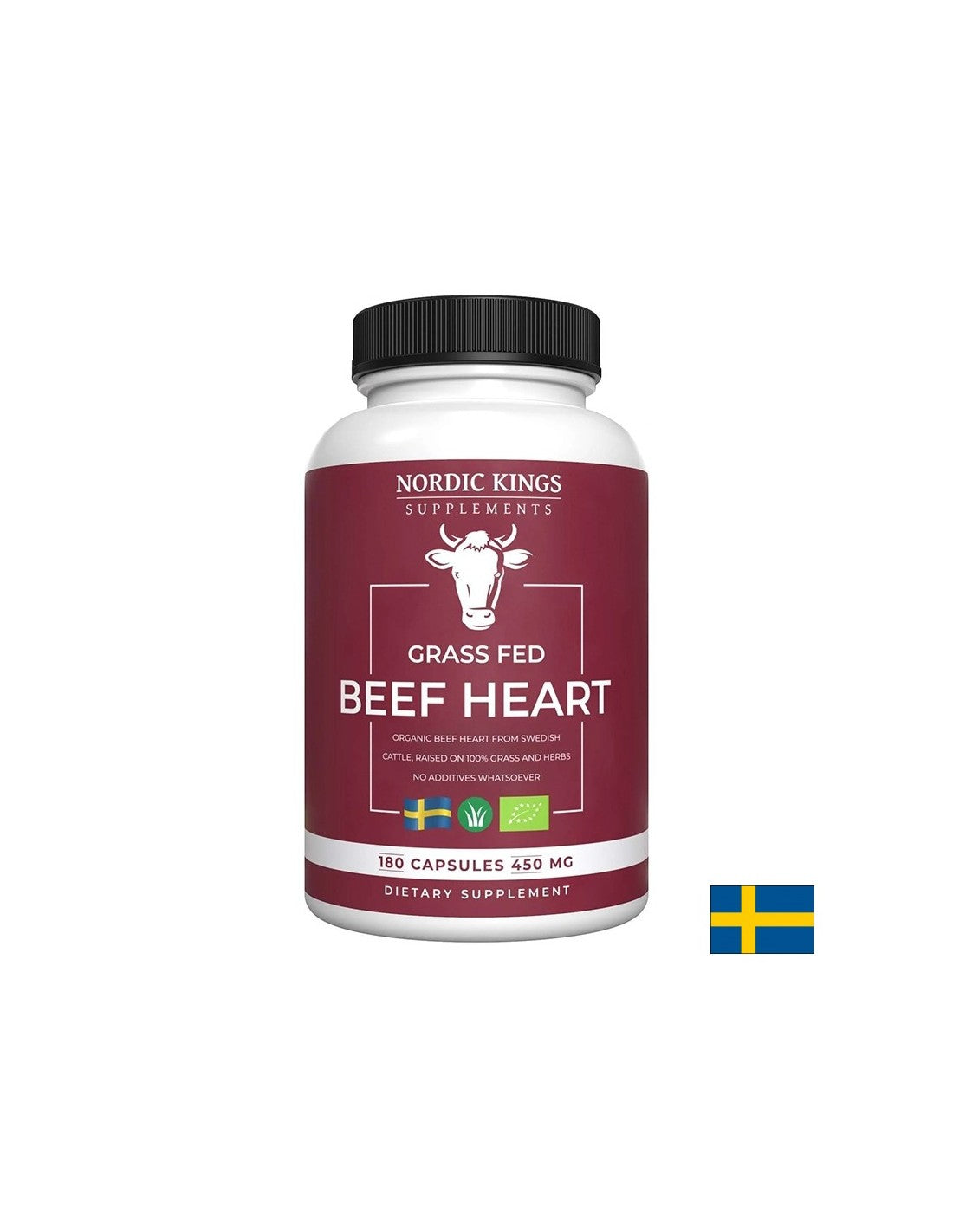 Goveđe srce životinja hranjenih travom (Organic), 180 kapsula <tc>Nordic Kings</tc>