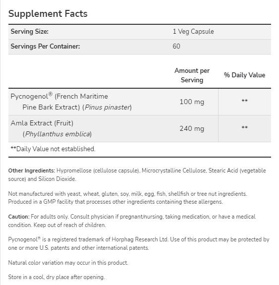 Pycnogenol 100 mg - 60 kapsula