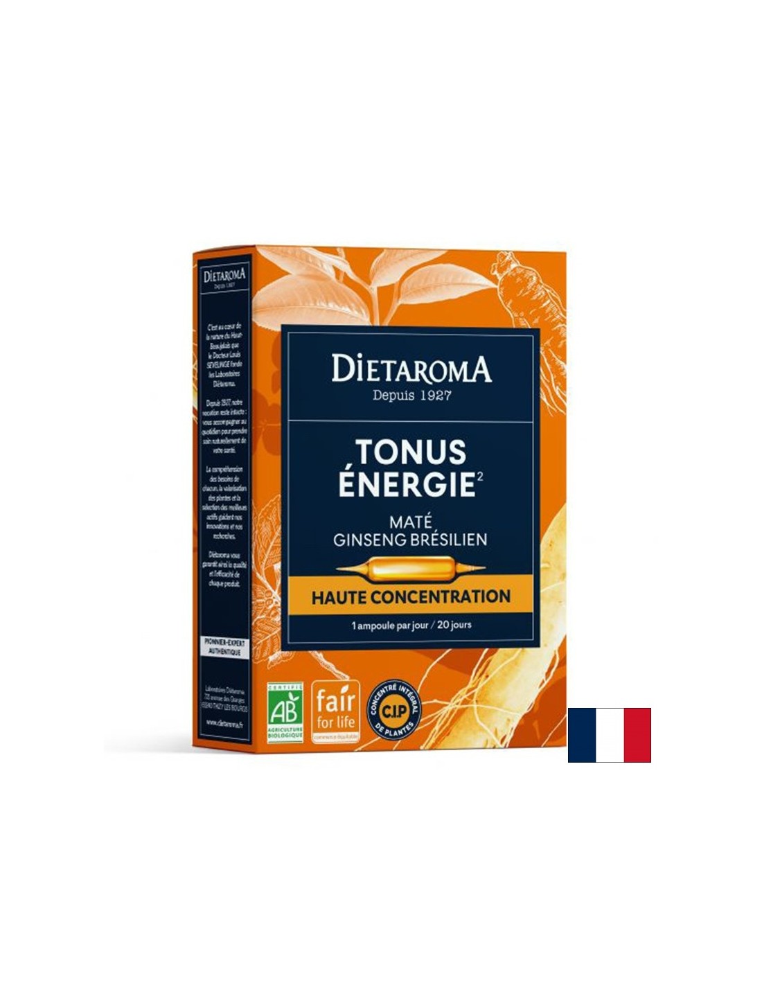 Ton i energija (s Yerba Mate, brazilski ginseng), 20 ampula za piće