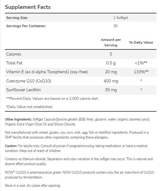 CoQ10 400 mg - 30 gel kapsula