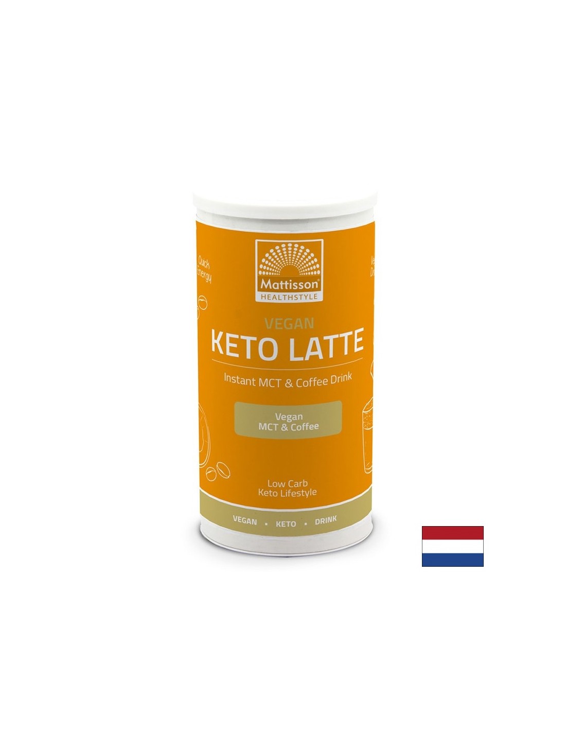 Vegan Keto Latte - Instant Drink with Coffee and MCT Oils, Almond Flavor, 200g Mattisson Healthstyle - Nutra Best Europe