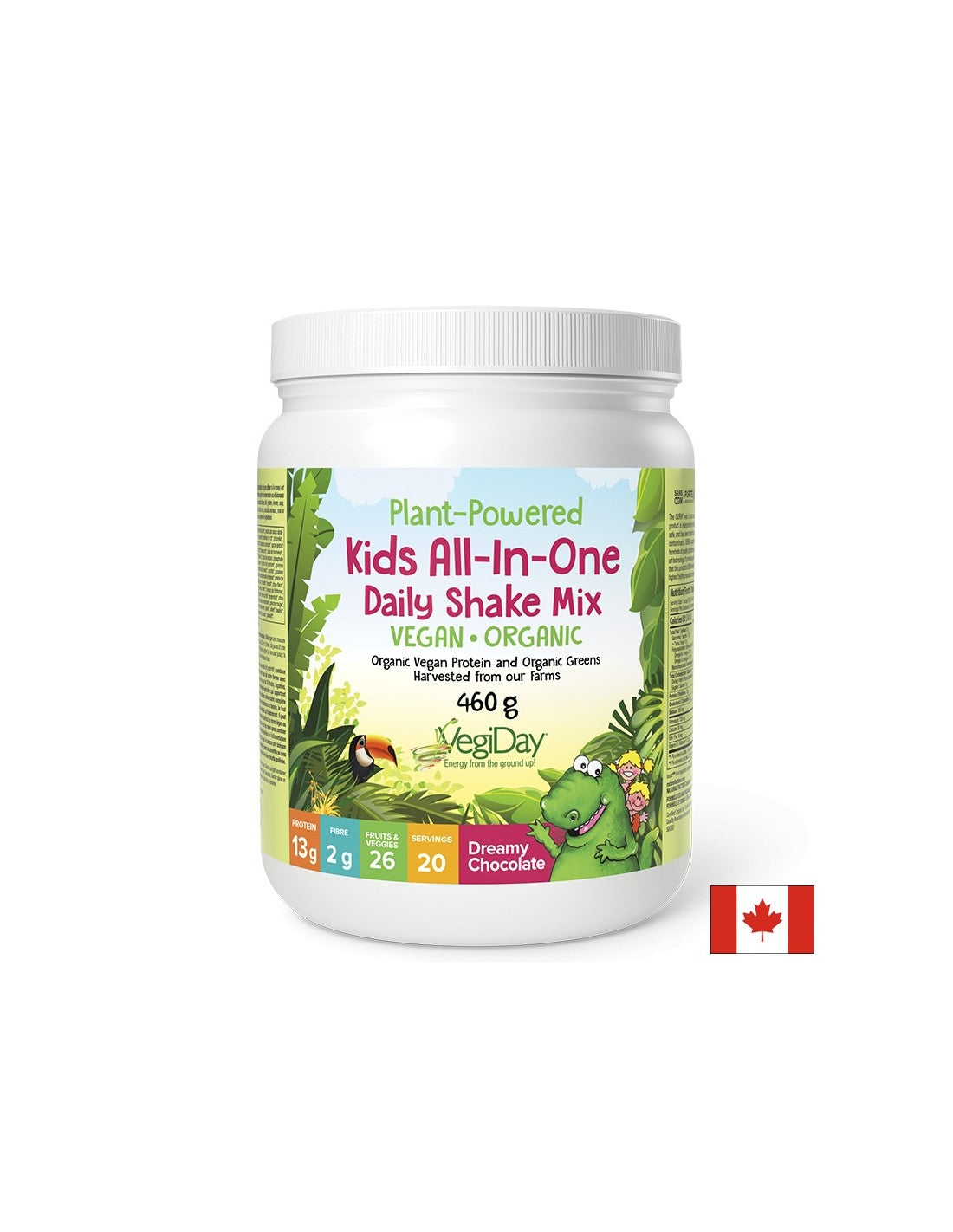 Vegan protein for children - With organic fruits, vegetables and herbs - With chocolate flavor, 460 g Natural Factors - Nutra Best Europe