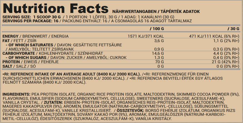 Veganski protein | Grašak i riža - 30 grama