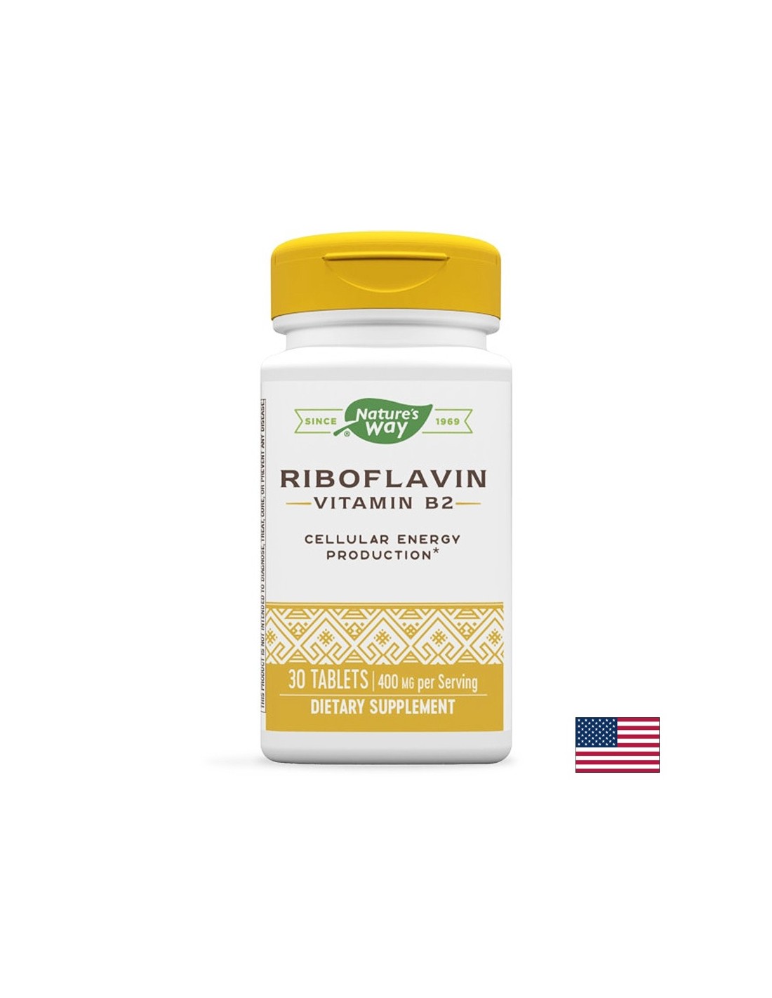 Vitamin B2 (riboflavin) - stanična energija, ton i vid, 400 mg, 30 tableta